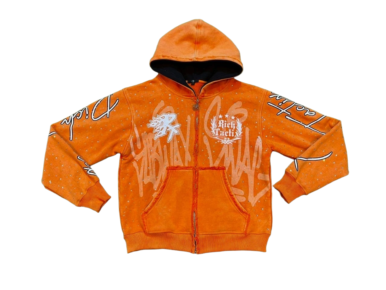 'Phoenix Tears' Rhinestone Zip-Up