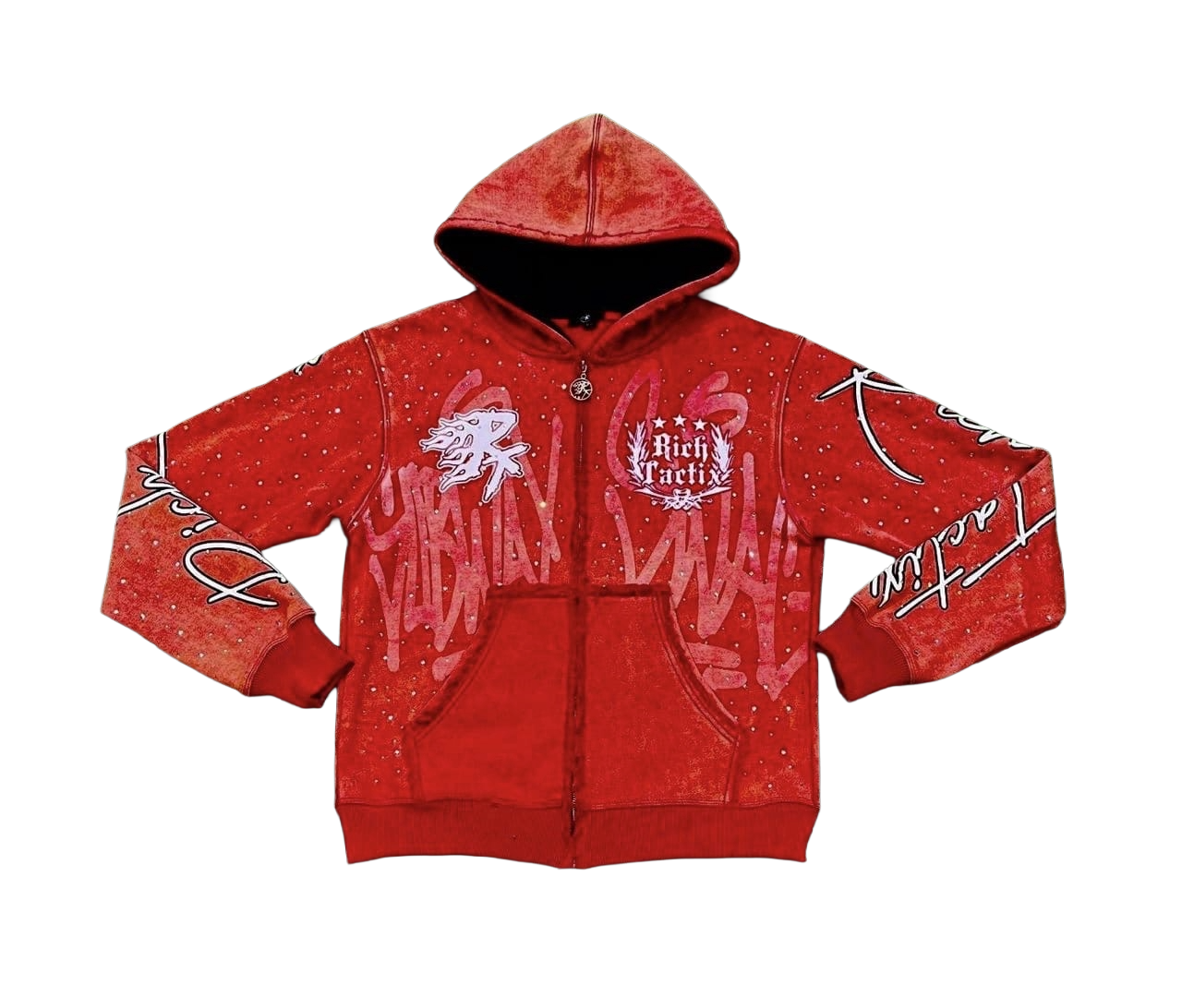 'Inferno' Rhinestone Zip-Up
