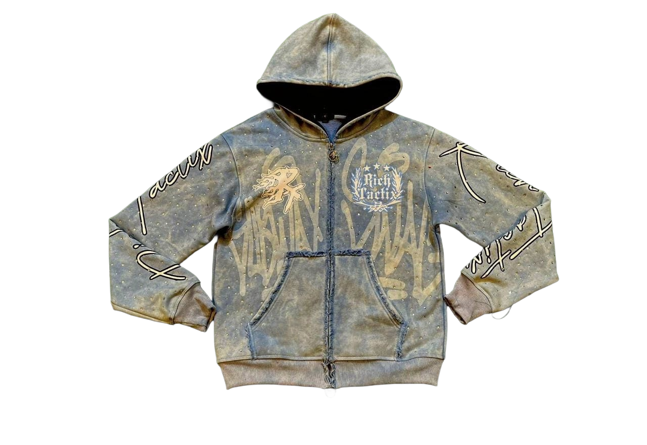 'Imperial Frost' Rhinestone Zip-Up