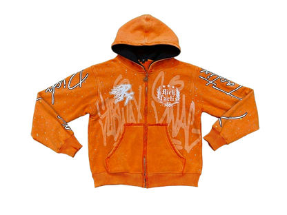 'Phoenix Tears' Rhinestone Zip-Up