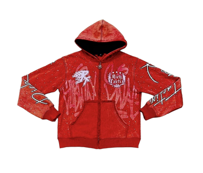 'Inferno' Rhinestone Zip-Up