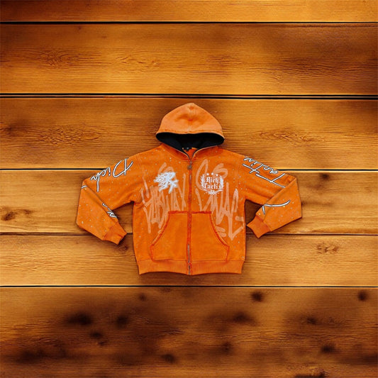 'Phoenix Tears' Rhinestone Zip-Up