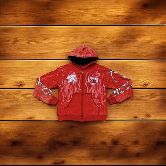 'Inferno' Rhinestone Zip-Up